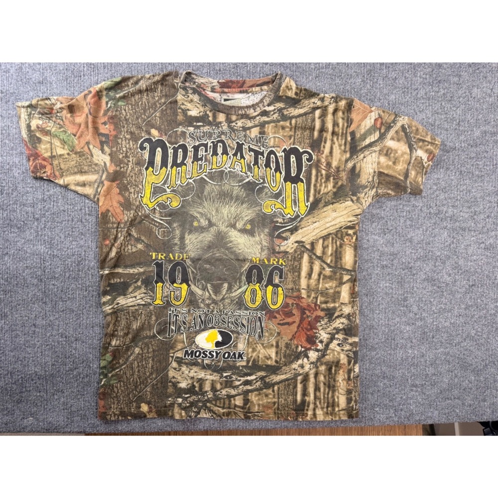 Paramount Outdoors Mossy Oak Camo T-Shirt Mens Medium Supreme Predator Boar Tee